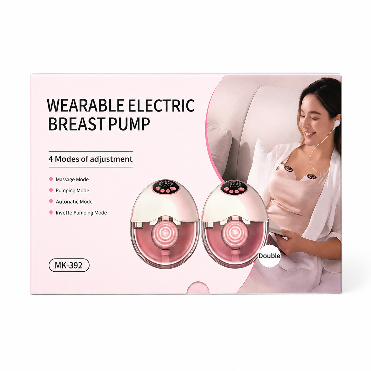 Wearable Electric Breast Pump MK-392 – Double Pump, 4 Modes, Hands-Free