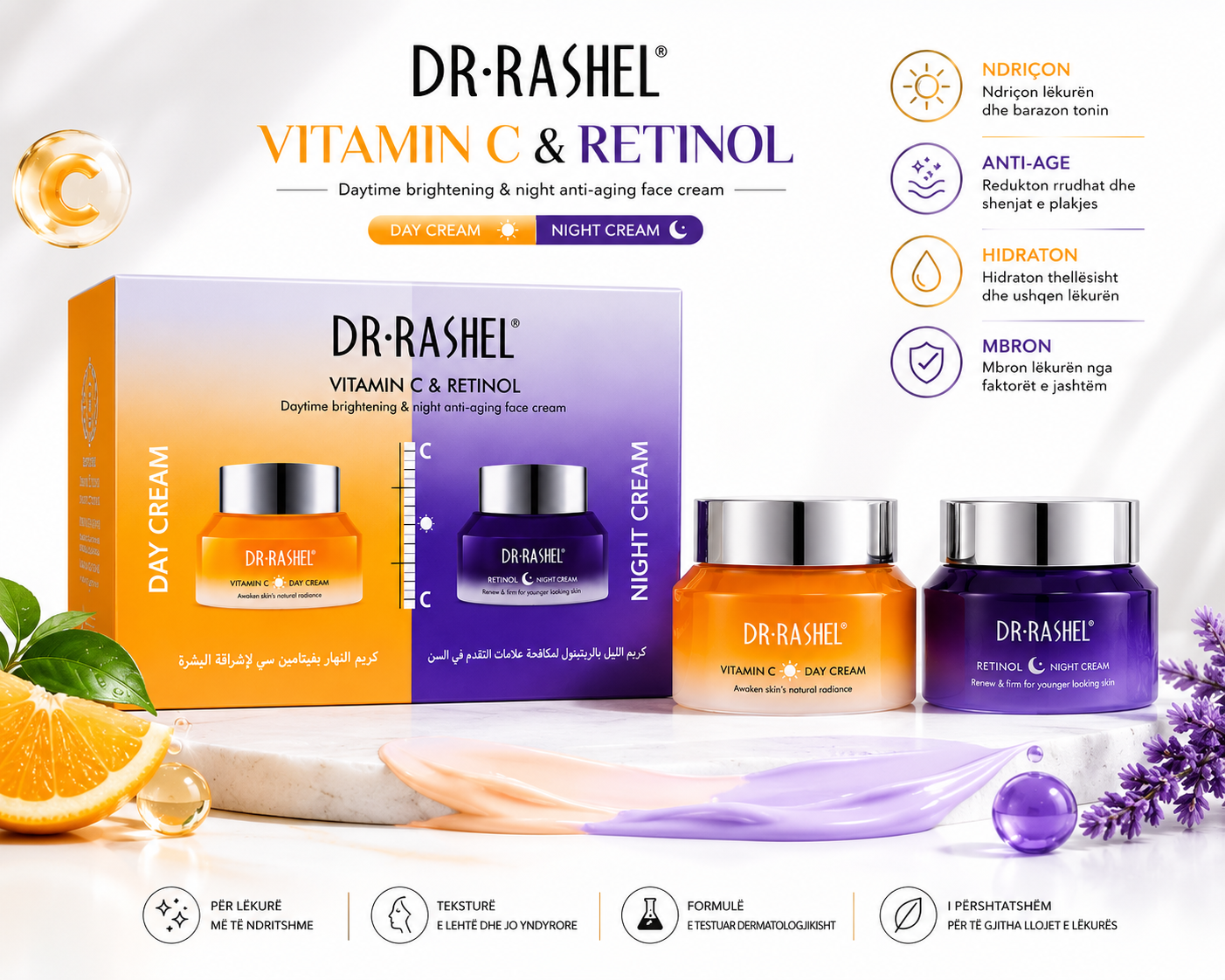 DR.Rashel Vitamin C & Retinol Day & Night Cream Set 50g+50g