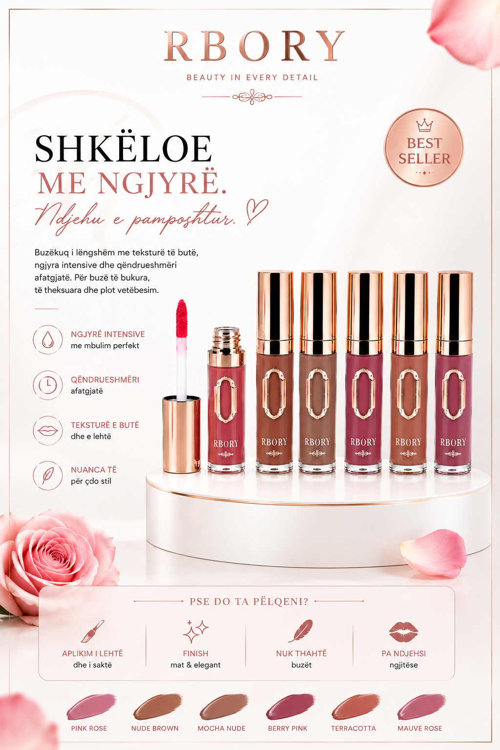 RBORY Liquid Lipstick 6 Nuanca